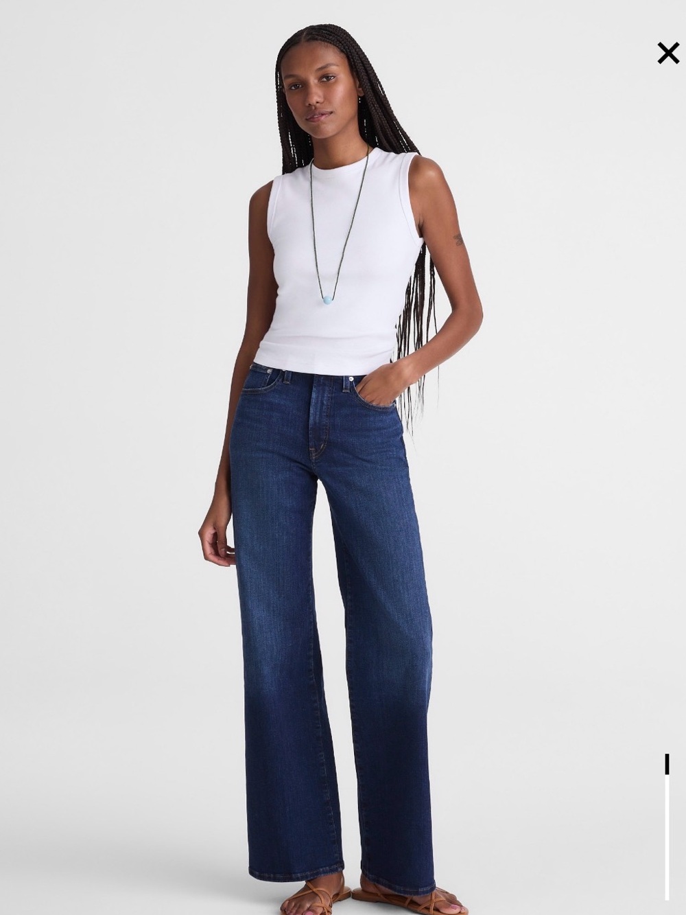 Madewell “The Tall” Wide-Leg Jean in Super Stretch Denim 30T NW639